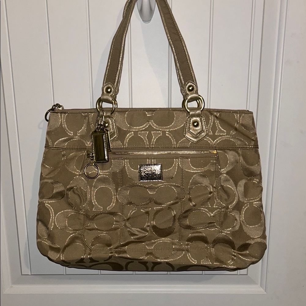 Coach Tan Signature Tote Bag